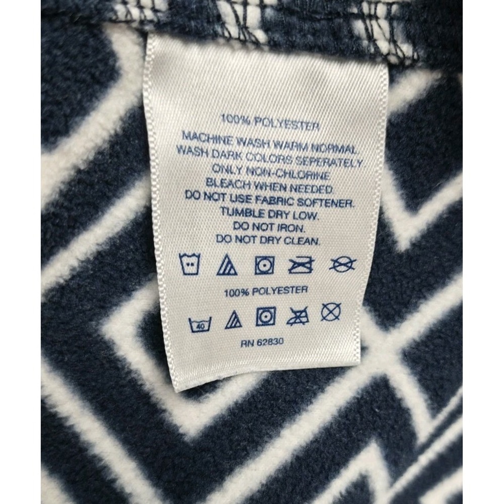 Lands End Pullover Womens Medium Navy Blue Anyweather 1/4 Zip Fleece - Picture 5 of 8